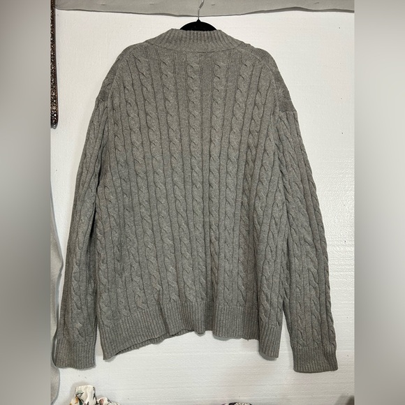 Polo Ralph Lauren Men's 1/4 Zip Cable Knit Cotton Sweater GRAY 4XB - Picture 13 of 13